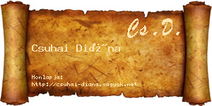 Csuhai Diána névjegykártya